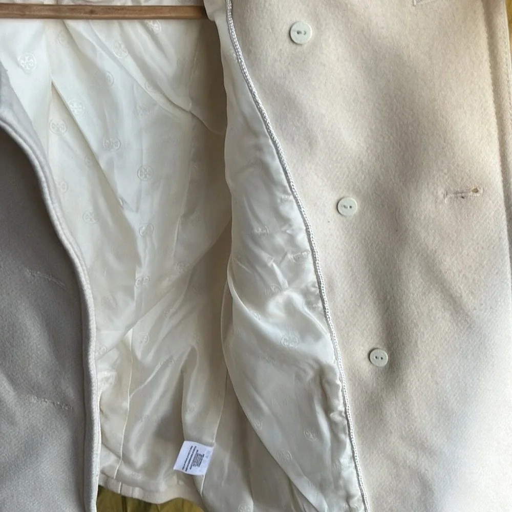 Tory Burch Bernadine Wool Blend Peacoat Button Jacket 48131588 SHELL/IVORY‎ 0